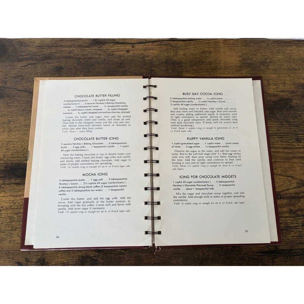 Hershey's 1934 Cookbook 1971 Spiral Bound Hershey Chocolate Recipes Advertising - Picture 4 of 6